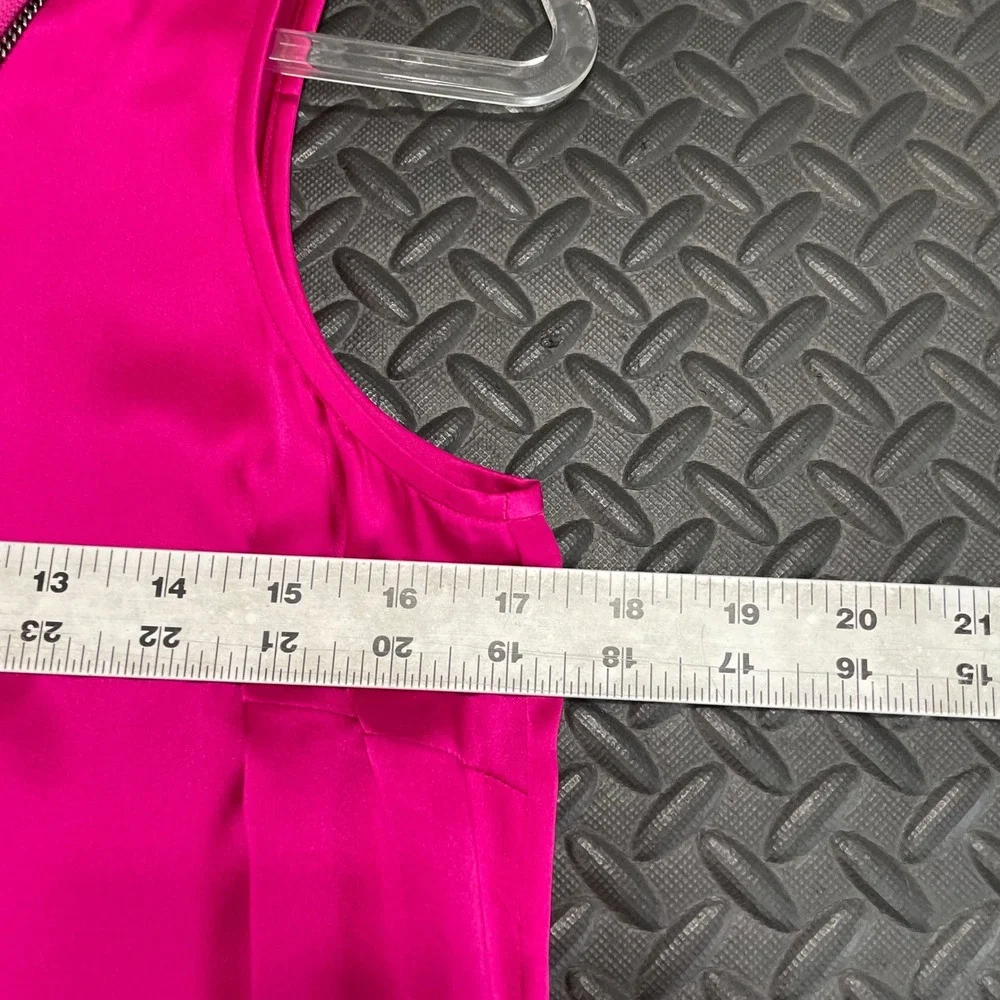 Etcetera Magenta Pink 100% Silk Scoop Neck Tank‎ Top Women's Size 2